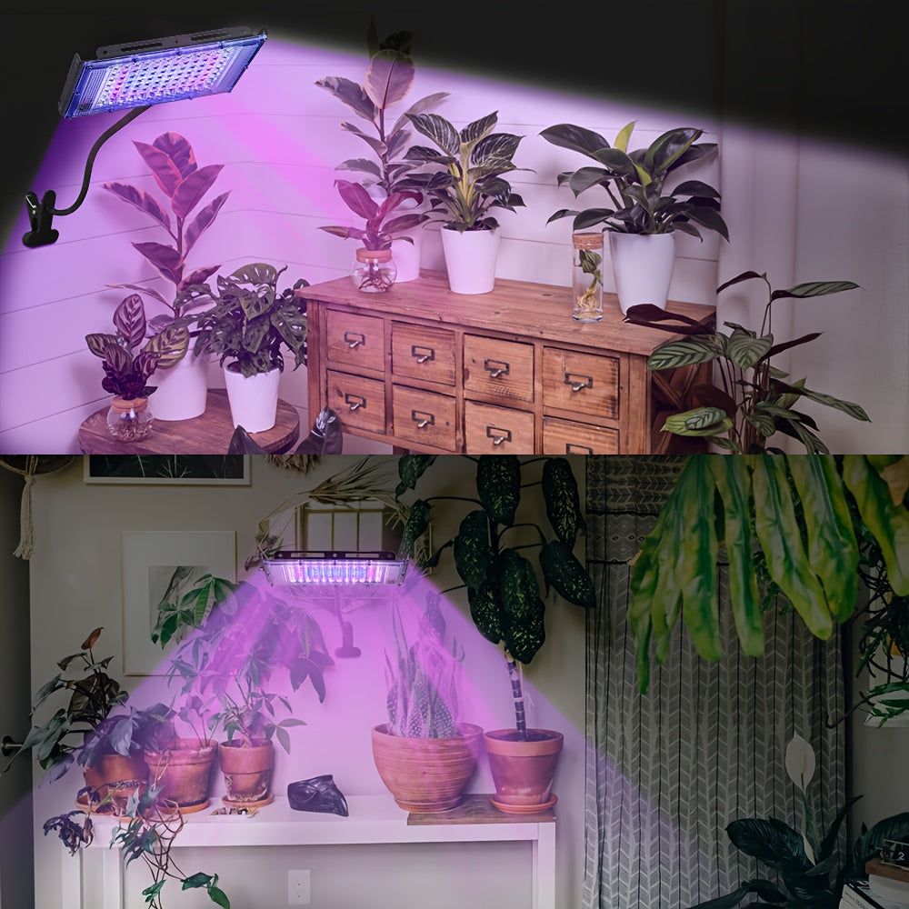 96LED Full Spectrum Indoor Plant Grow Light, Equipped with 1.5M On/Off Power Cord and Hose Bracket, Freely Adjustable Angle, Promotes Healthy Plant Growth, Ideal for Greenhouse, Nursery and Home Gardening