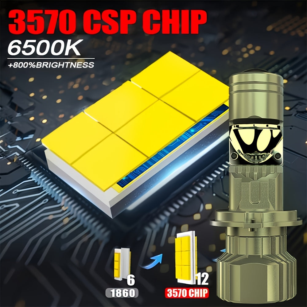 2-Pack H4 Truck Headlights, LED Bulbs with CANbus, High/Low Beam Integrated, Daytime Running Light, 3570 CSP Chip, Error-Free CANbus, H4 Socket, 360° Beam Angle, Easy Installation, for Motor Vehicles