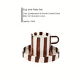 1 Set of Creative Ceramic Coffee Cup & Saucer Set, Breakfast Milk Cup & Afternoon Tea Cup Set with Saucer, Suitable for Home & Office, 250ml / 8.5oz/ Fr: 1 Set de Tasse à café et soucoupe en céramique créative