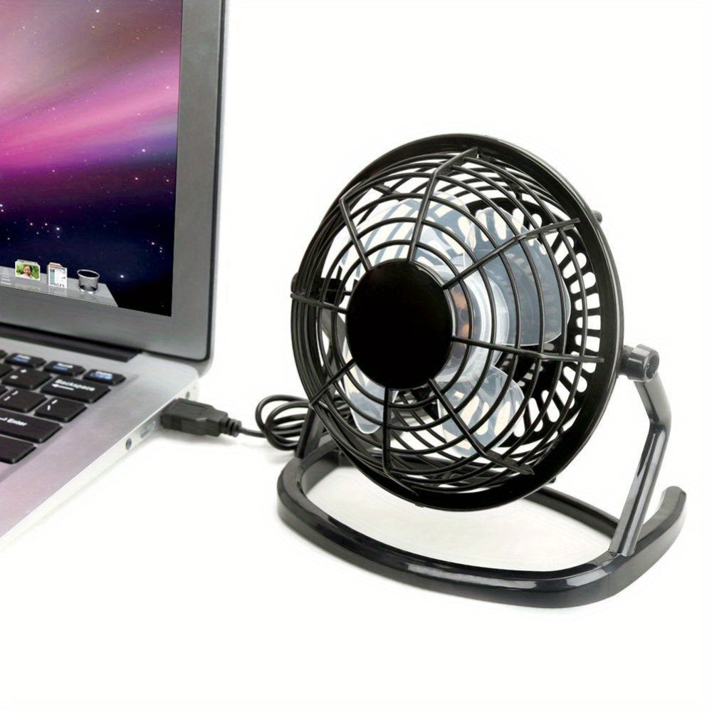 1 Pack USB Powered Mini Desktop Fan, Quiet Small Personal Cooling Fan for Office Dormitory Travel, Space-Saving Design No Battery Needed, Perfect for Laptop Bedside Use