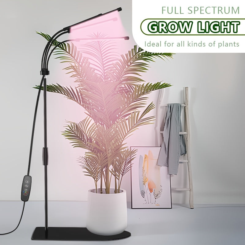 1-Pack Full Spectrum LED Plant Grow Light, USB Powered for Indoor Seedlings & Potted Plants, 9 Dimmable Levels, Auto On/Off Timer 3/9/12 Hours, Ideal for Winter Succulent Growth (Plug Not Included)