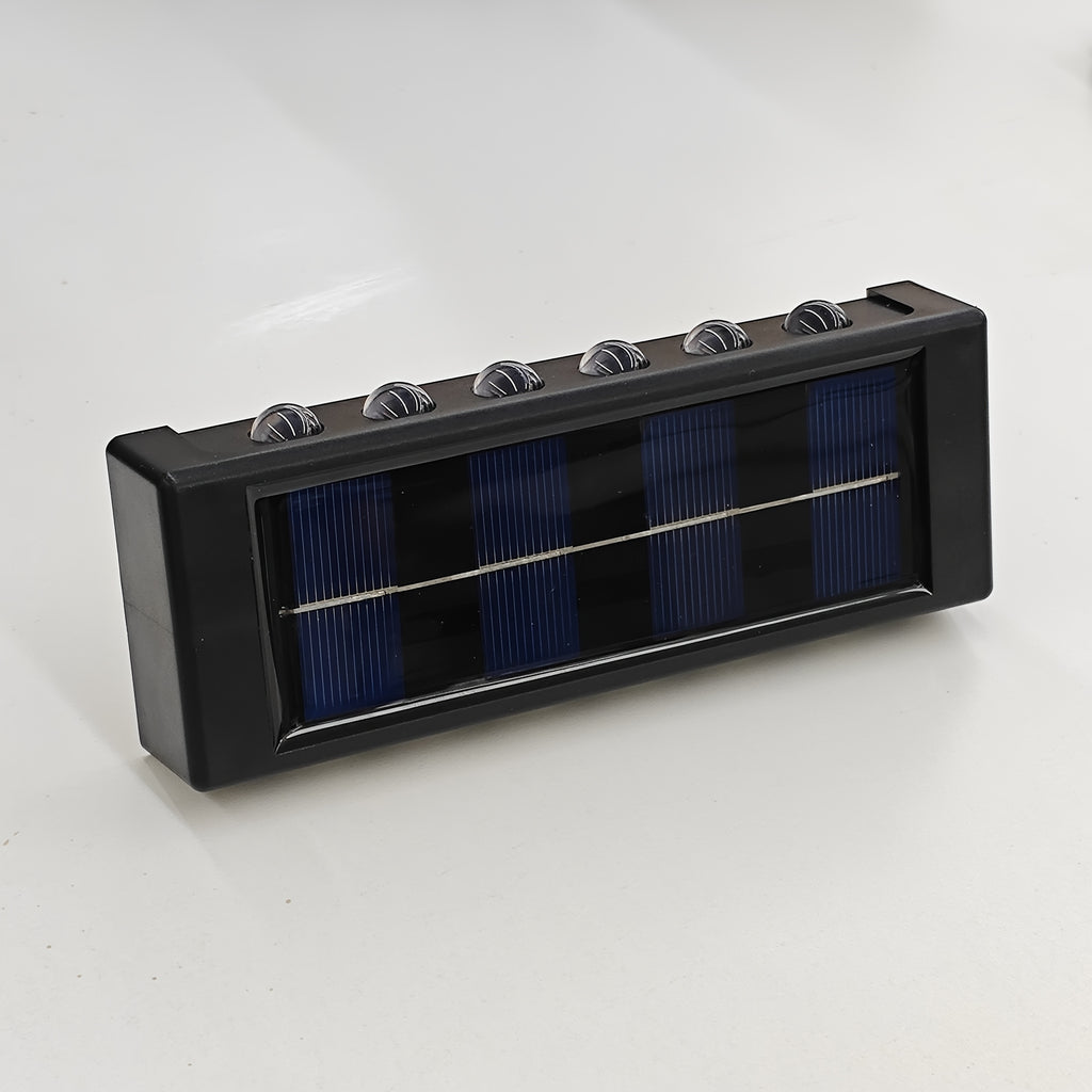 2-Pack 12LED Solar Wall Light, IP44, Outdoor Wall Light Decoration, Black Housing Up and Down Lighting Ambient Solar Light for Wall Illumination