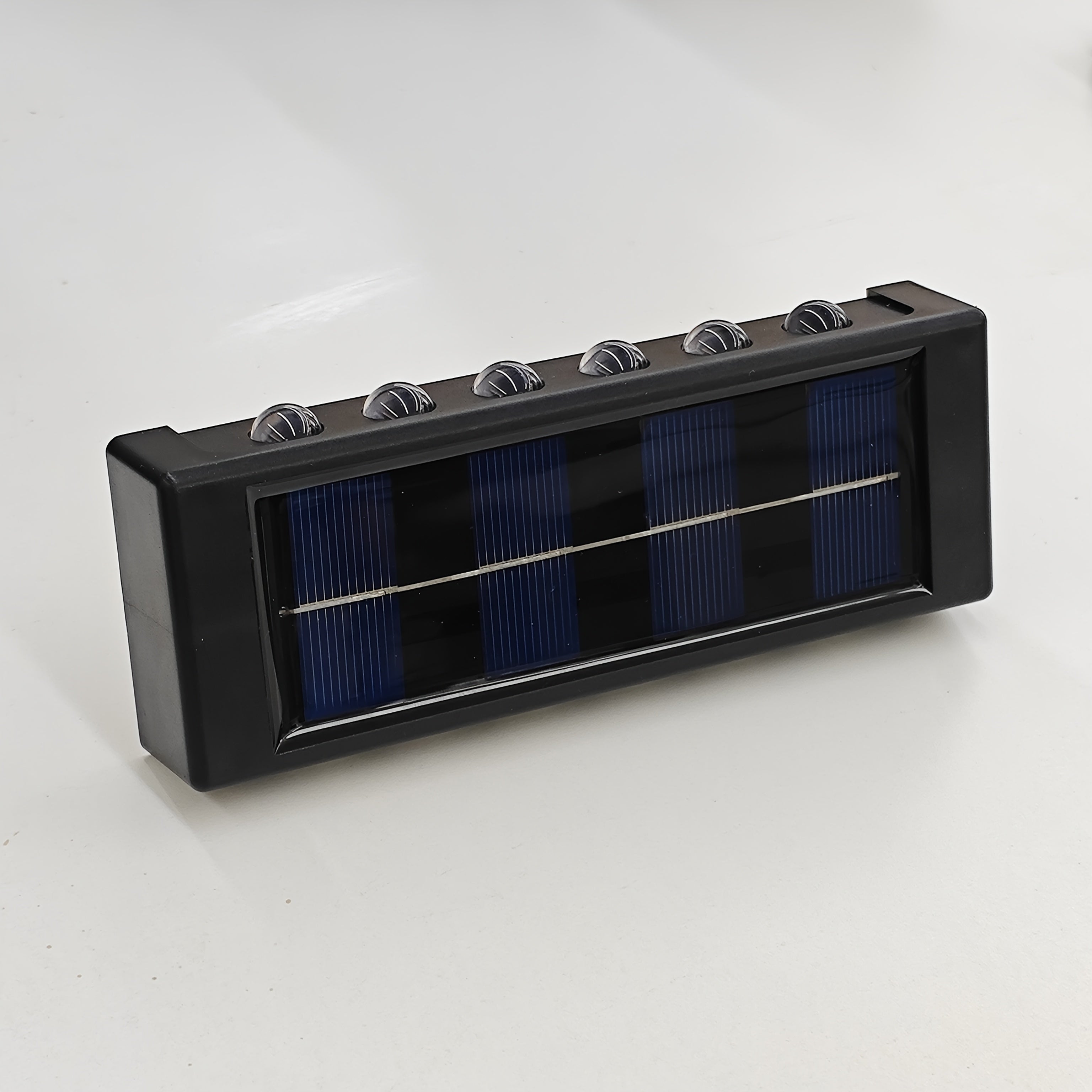 2-Pack 12LED Solar Wall Light, IP44, Outdoor Wall Light Decoration, Black Housing Up and Down Lighting Ambient Solar Light for Wall Illumination