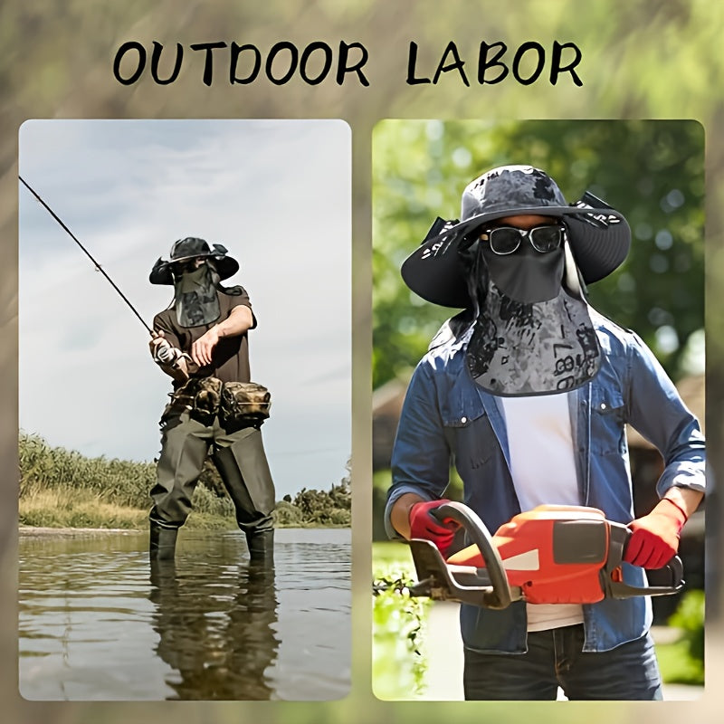 Unisex Solar Fan Boonie Hat, Reinforced Steel Wire Brim, 3-Speed Solar Fan with USB Charging, Breathable Cooling Design, Extra Wide Brim for Full Protection, Ideal for Hiking, Travel, Gardening and Outdoor Activities