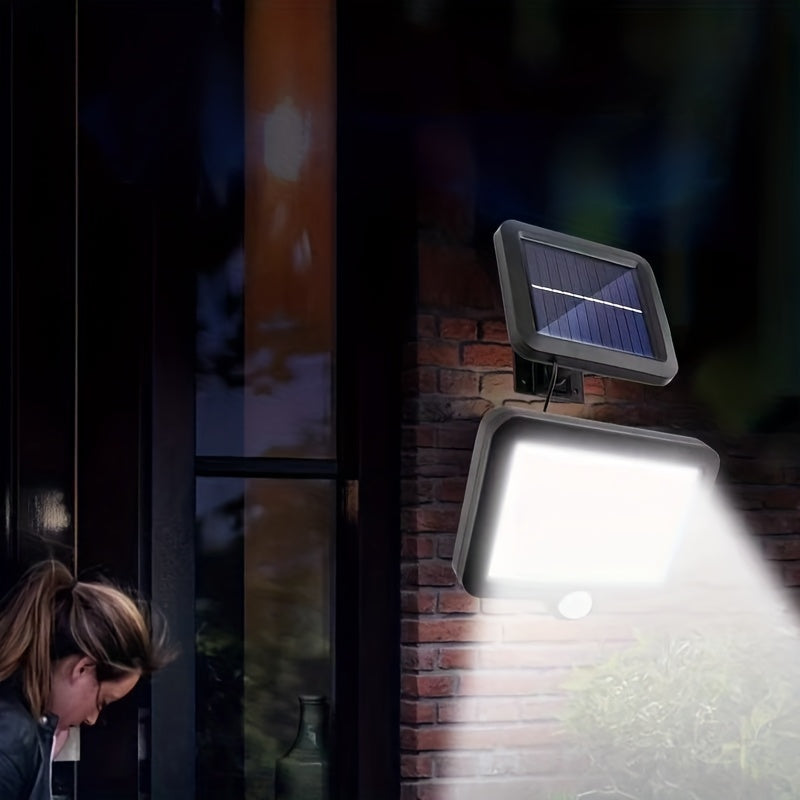 1 Pack Outdoor Solar Light, Outdoor Street Light, Fast Charging Solar Motion Deck Light, with 122 High-Brightness LEDs, with Remote Control, Perfect for Courtyard, Garden, Commercial Streets and Area Lighting