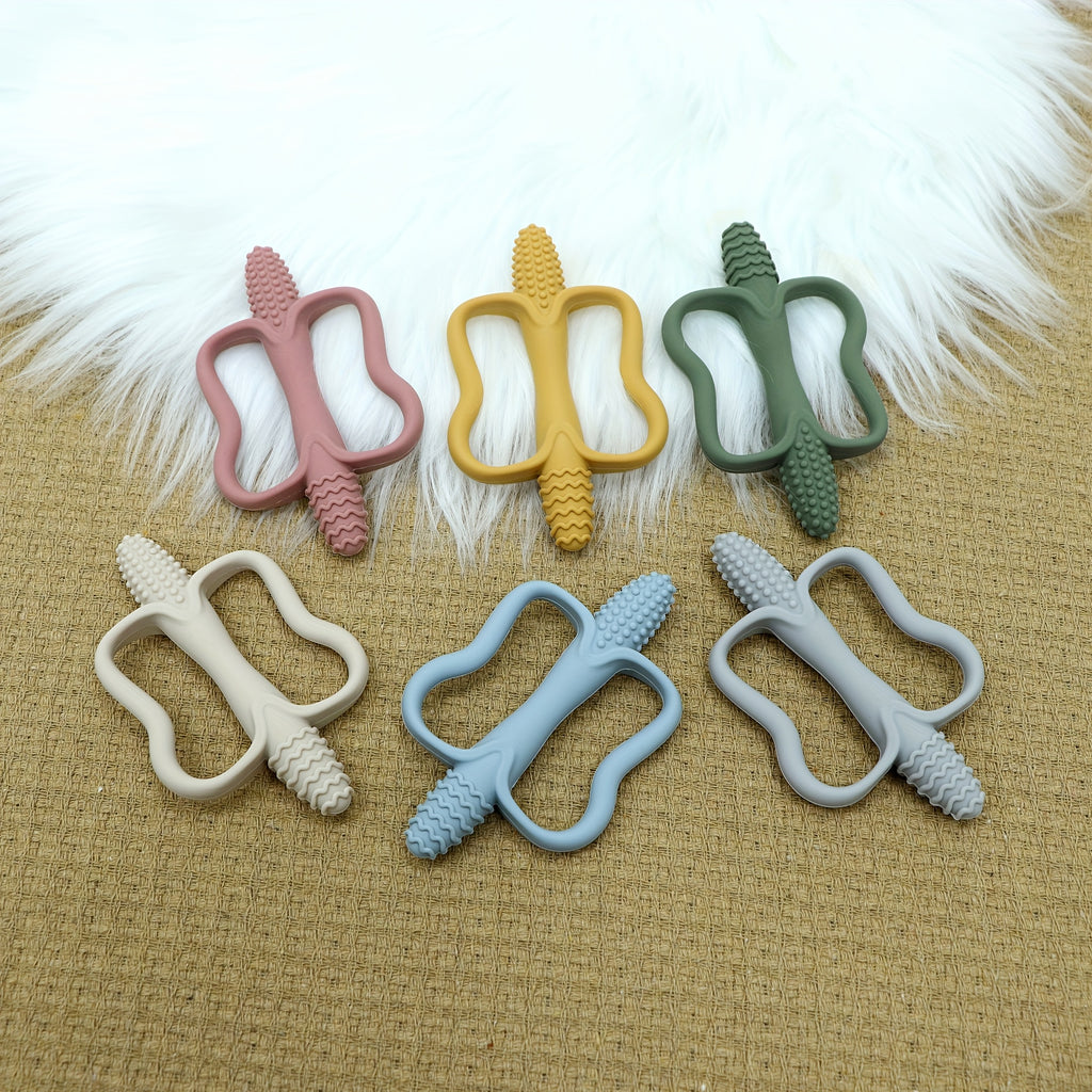 新生儿礼品-玉米造型婴儿磨牙棒，硅胶牙胶玩具，感恩节、圣诞节礼物