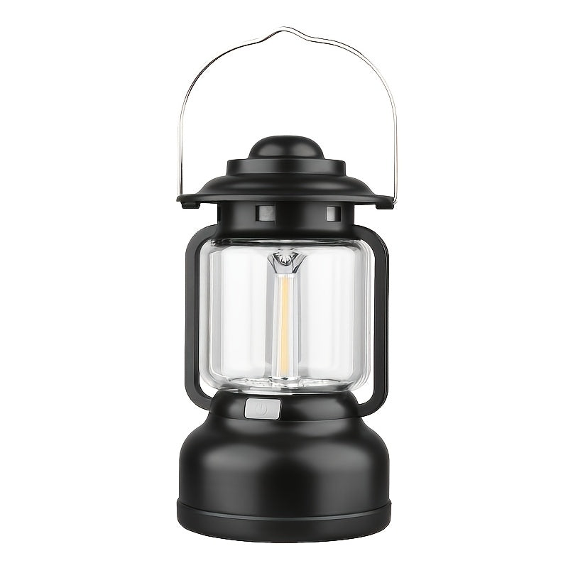 Rechargeable Vintage LED Camping Lantern, 7 Lighting Modes, Portable Outdoor Tent Light Flashlight, Emergency Lighting, Multi-use for Camping Hiking Travel Home