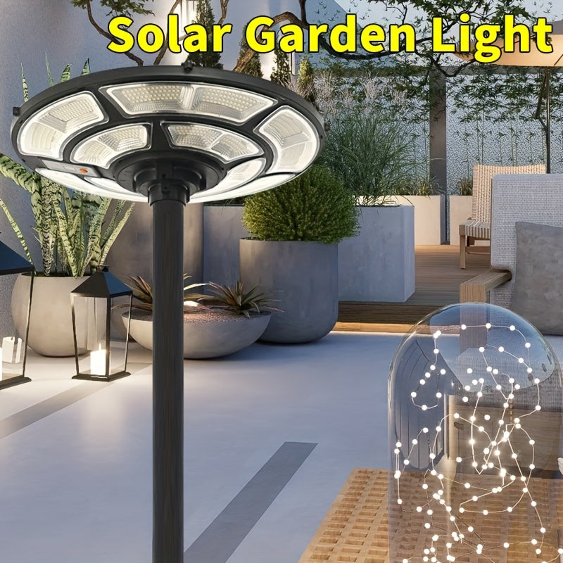Super Bright UFO Street Light, 16.5-Inch Large Round Solar LED Light with Remote Control and PIR Motion Sensor, Perfect for Garden, Park, Courtyard and Road – 692 LED Beads