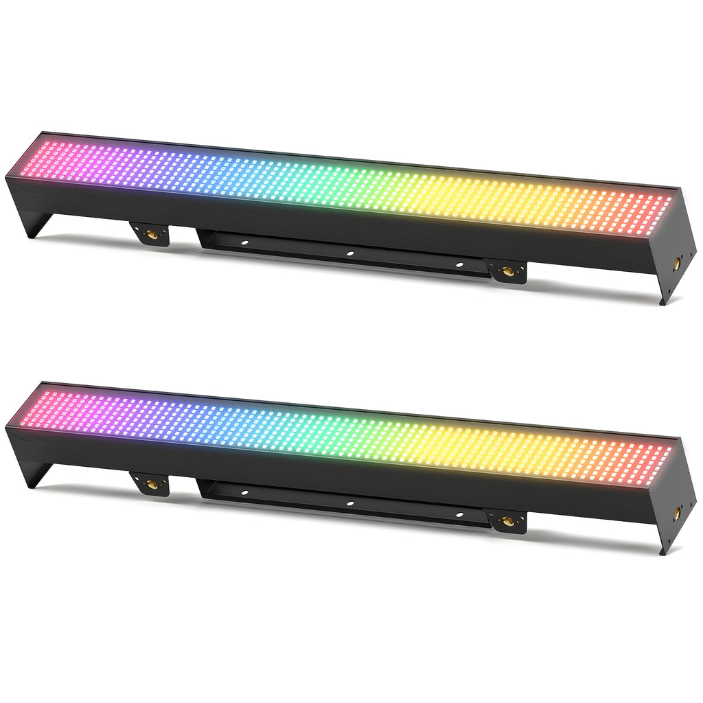 120W 666 LED RGB Wall Washer Light Bar, DJ Party Light Bar Stage Lighting, Supports 3/9/22-Channel DMX Control and Sound-Active Mode, Pixel Strobe Color Changing Light, Wall Washer Light for Church, Club, Live Performance, Wedding