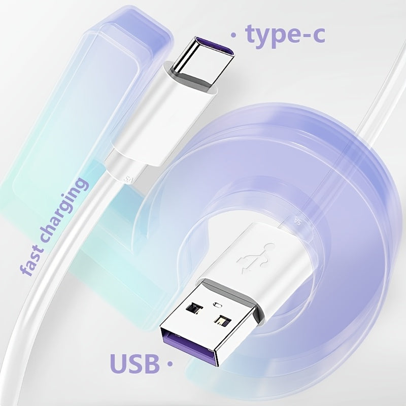 Fast Charging USB-Power Adapter Compatible for Samsung S20/S9/S8, Huawei P40/Mate 30, Xiaomi, for Redmi, for Oppo, for vivo Smartphones - Type-C to Type-C Fast Charger with PVC, Flat Data Cord