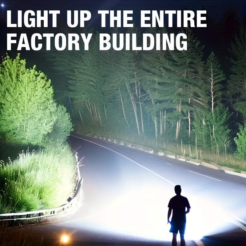 Super Bright High Lumen Telescopic Tactical Flashlight, USB Rechargeable, 3000 Lumen, 3600mAh, IP44 Waterproof, Ideal for Outdoor, Camping, Adventure, Fishing, Patrol, Home Use and Gift