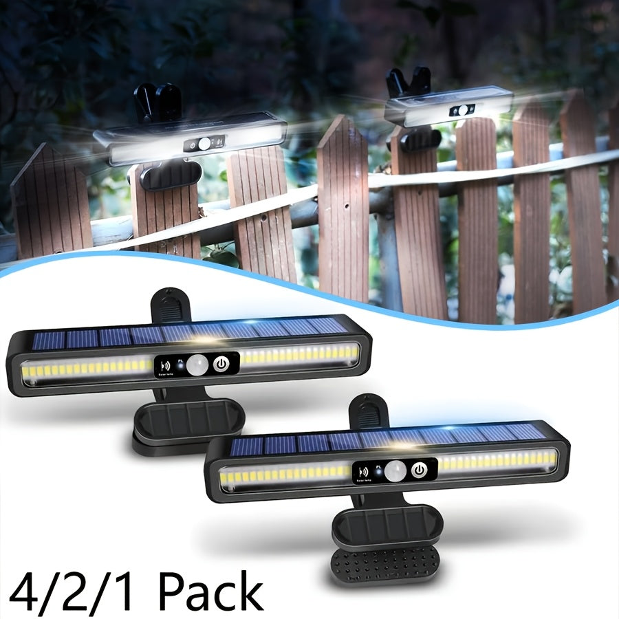 4/2/1-Piece Solar Outdoor Sensor Clip Light - IP65 Protection Rating, High Brightness 5630 LED, Automatic On/Off, Can Be Clipped or Wall-Mounted, Suitable for Camping, Garage, Courtyard and Commercial Lighting