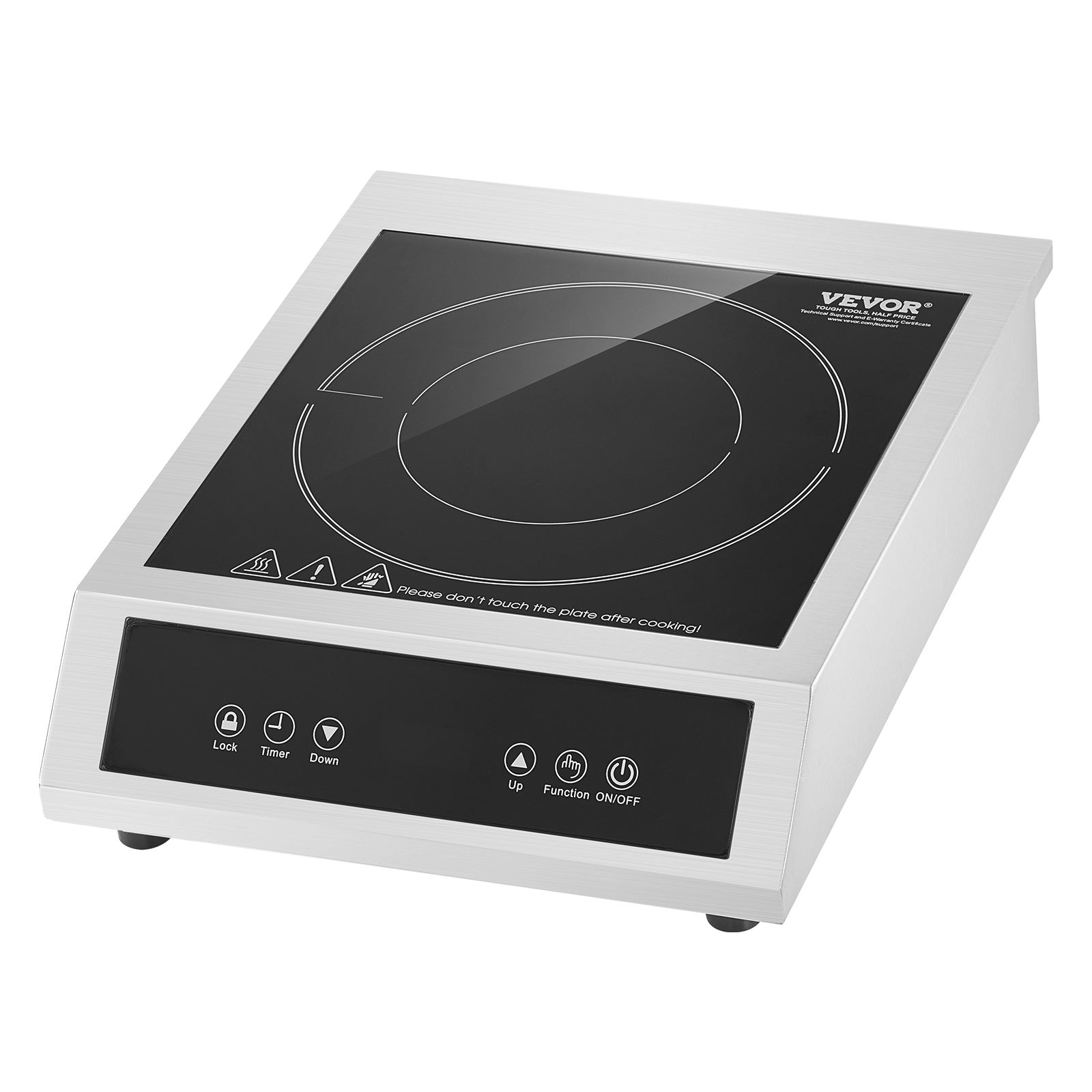 Portable Commercial Induction Cooktop, 1800W Countertop Stove, 9 Power Levels