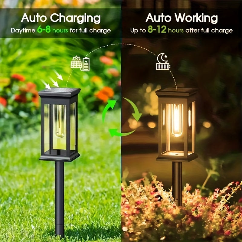 12/8 Outdoor Solar Channel Light, Warm Light LED Courtyard Lawn Sidewalk Decorative Bright Light, Solar Outdoor Lighting Lamp