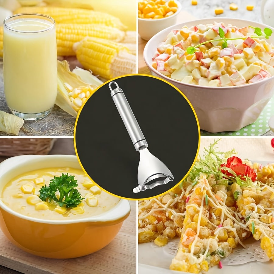 Stainless Steel Corn Peeler – Corn Husker, Corn Kernel Remover, Corn Stripper, Small Home Kitchen Gadget