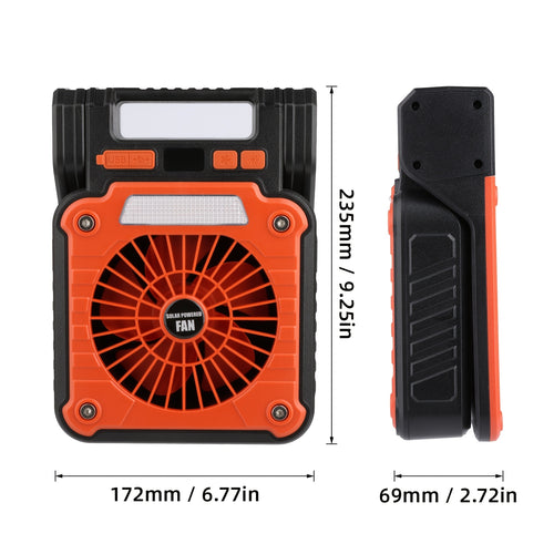 1PC Single Motor Camping Fan, Solar LED Camping Fan, 180° Rotatable Adjustable Angle Fan, Portable Outdoor Fan with Hook, Support Input and Output Charging Function, Suitable for Tents