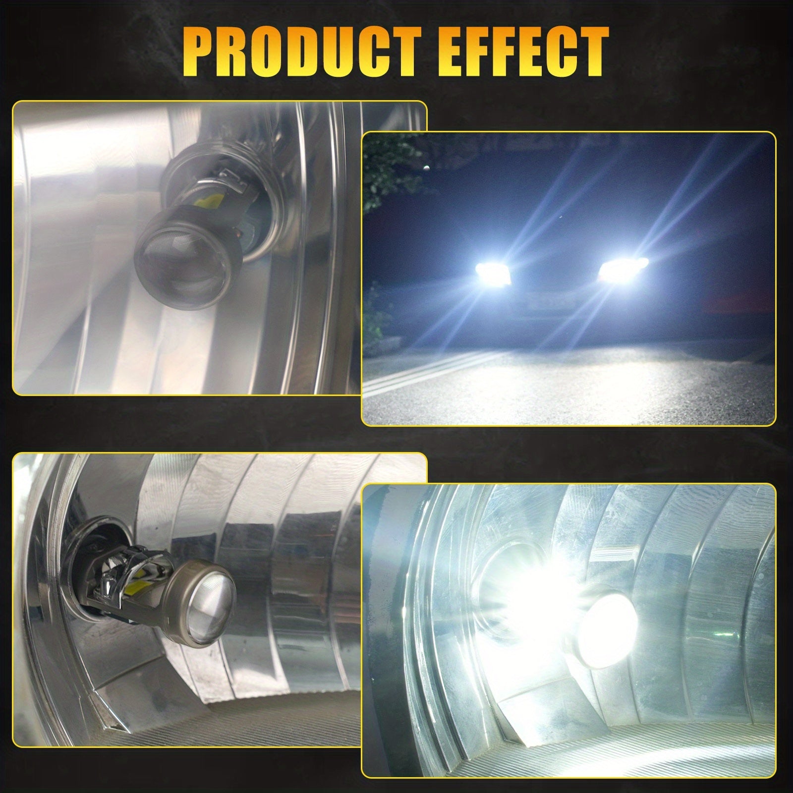 AILEO 前照灯 30000LM H8 H9 H11 LED CANbus 迷你透镜 汽车摩托车通用 6000K 白光 远近光灯