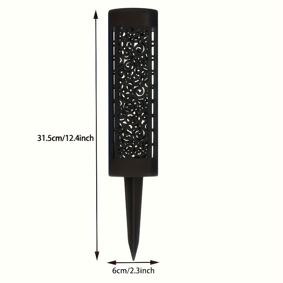 4pcs Solar Garden Vintage Hollow Out Floor Light, Outdoor Path Light, LED Halloween Christmas Decorative Landscape Light, Perfect for Courtyard, Garden, Pathway, Lawn, Street, Party Holiday Decoration