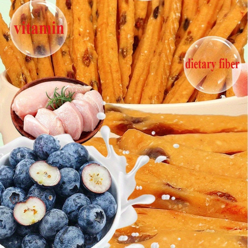 一包山羊奶鴨/雞肉棒，每包約3.53盎司/100克，寵物零食山羊奶果蔬補充膳食纖維營養，磨牙訓練狗狗獎勵