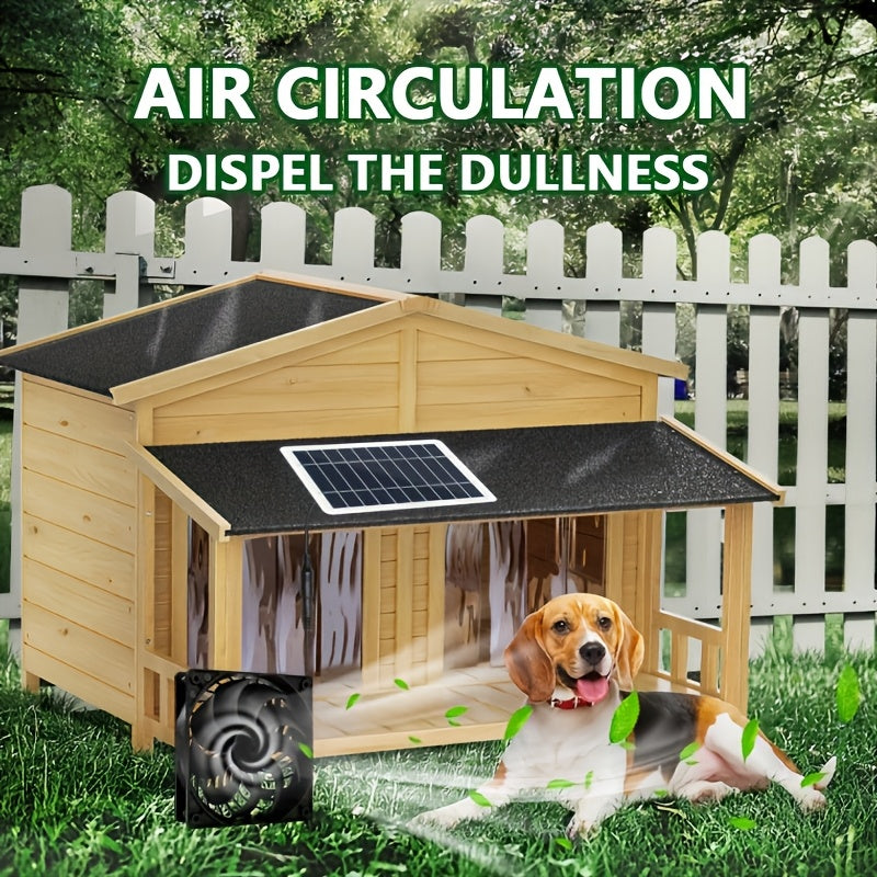 2W Portable Solar Fan, Solar Panel Fan Kit, Solar Powered Dual Fan Ventilation System, Specially Designed for Chicken Coop, Rabbit Hutch, Pet Shed, Greenhouse Air Purification, Tent, RV and Outdoor Workshop, Enhance Air Circulation