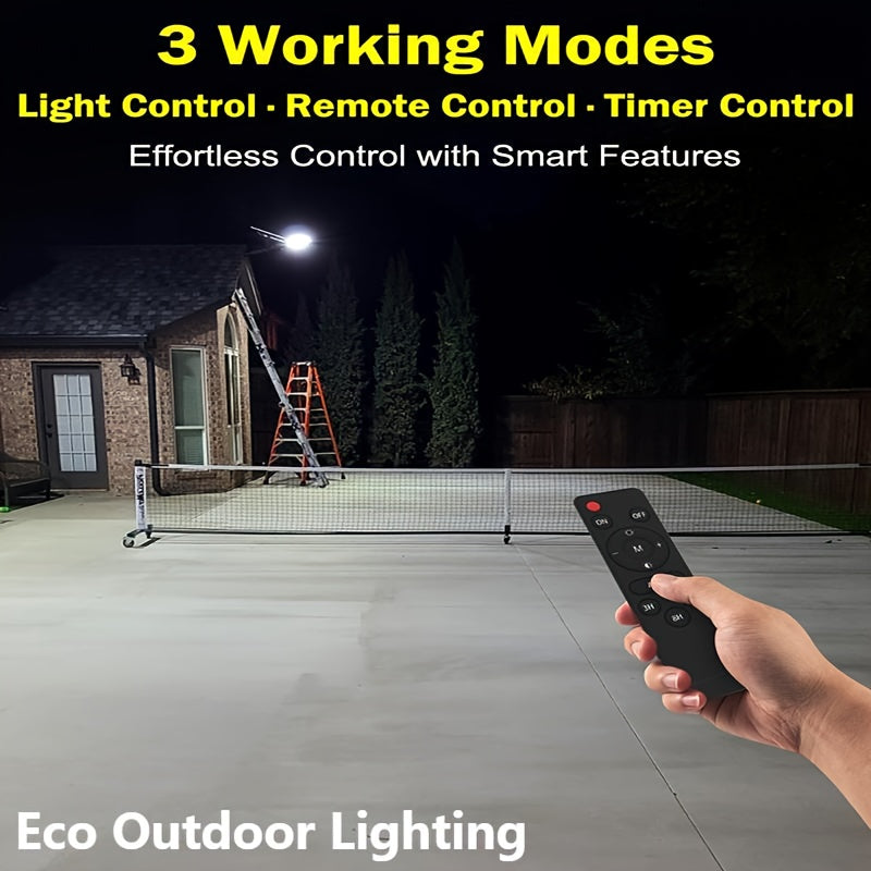 Solar Street Light, LED Wall Light, Courtyard Light, Outdoor Lighting, 6000mAh Lithium Battery, Smart Light Control, with Remote Control, Solar Charging, 74 High-Brightness LED Beads, Widely Used in Gardens, Lawns, Garages, Farmland