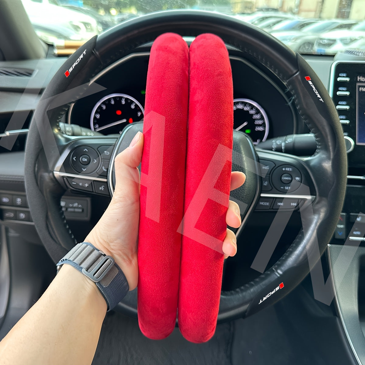 1 Pair Standard Size Segmented Car Steering Wheel Cover – Anti-Slip, Safe, Soft, Breathable, Durable, Comfortable Grip, Fits Mitsubishi, Jeep, MG, Toyota, Honda, Mazda