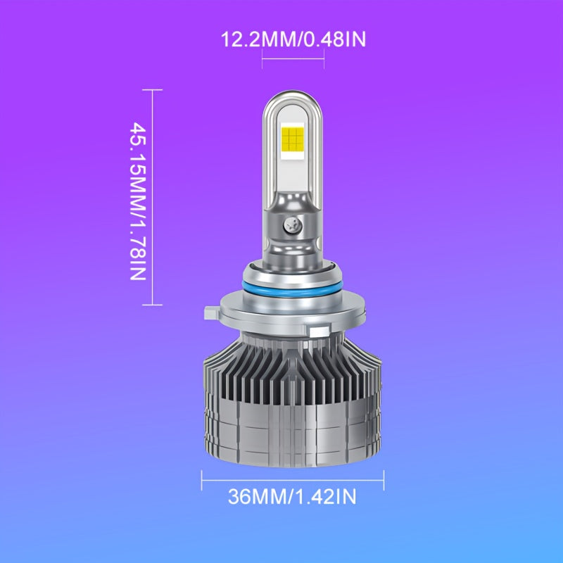 2-Pack 9005 9006 9012 d2h H1 H3 H4 H7 H11 High Power 7545 CSP Chip 800% Brightness Increase 6000K Color Temperature Super Bright Car LED Headlights U-Shaped Copper Tube Fast Heat Dissipation with Cooling Fan Aluminum Housing Car Headlights Easy to Install