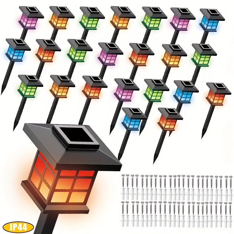 24/12/6 Pack LED High Quality Solar Lights, Suitable for Outdoor, Christmas Decoration, Illuminating Your Garden, Landscape, Pathway, Yard, Patio and Driveway Lighting (White/Warm/Color Light)