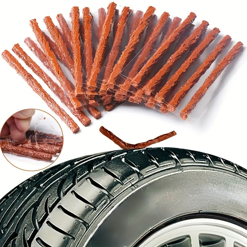 Tire Repair Strips, Automotive Tire Repair Tools, Motorcycle Tubeless Tire Puncture Plug Sealant Strip Repair Kit, Auto Vacuum Tire Repair Rubber String