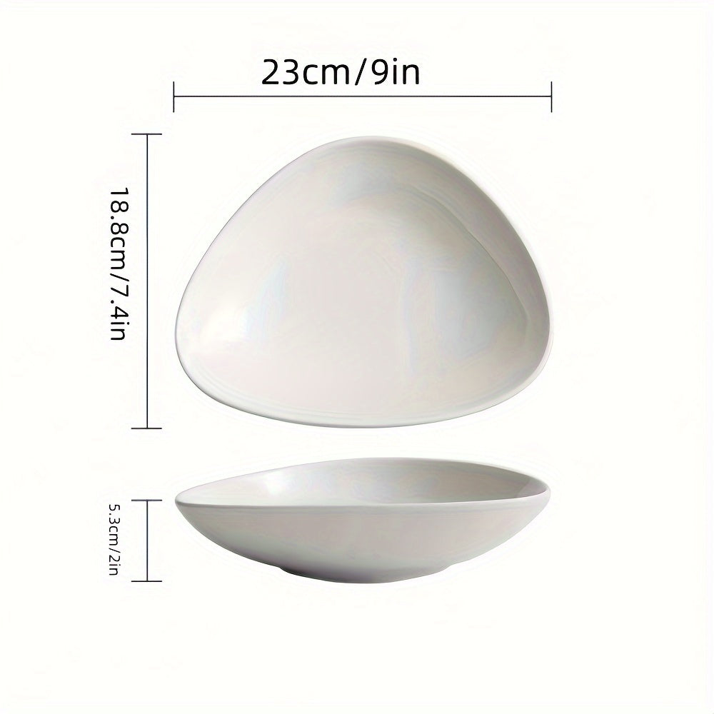 1 Piece Japanese Fruit Salad Bowl, Creative Triangular Salad Bowl Plate, High-End Frosted Black Dinner Plate, Novel Dessert Bowl 16.9oz – Unique Salad Dish