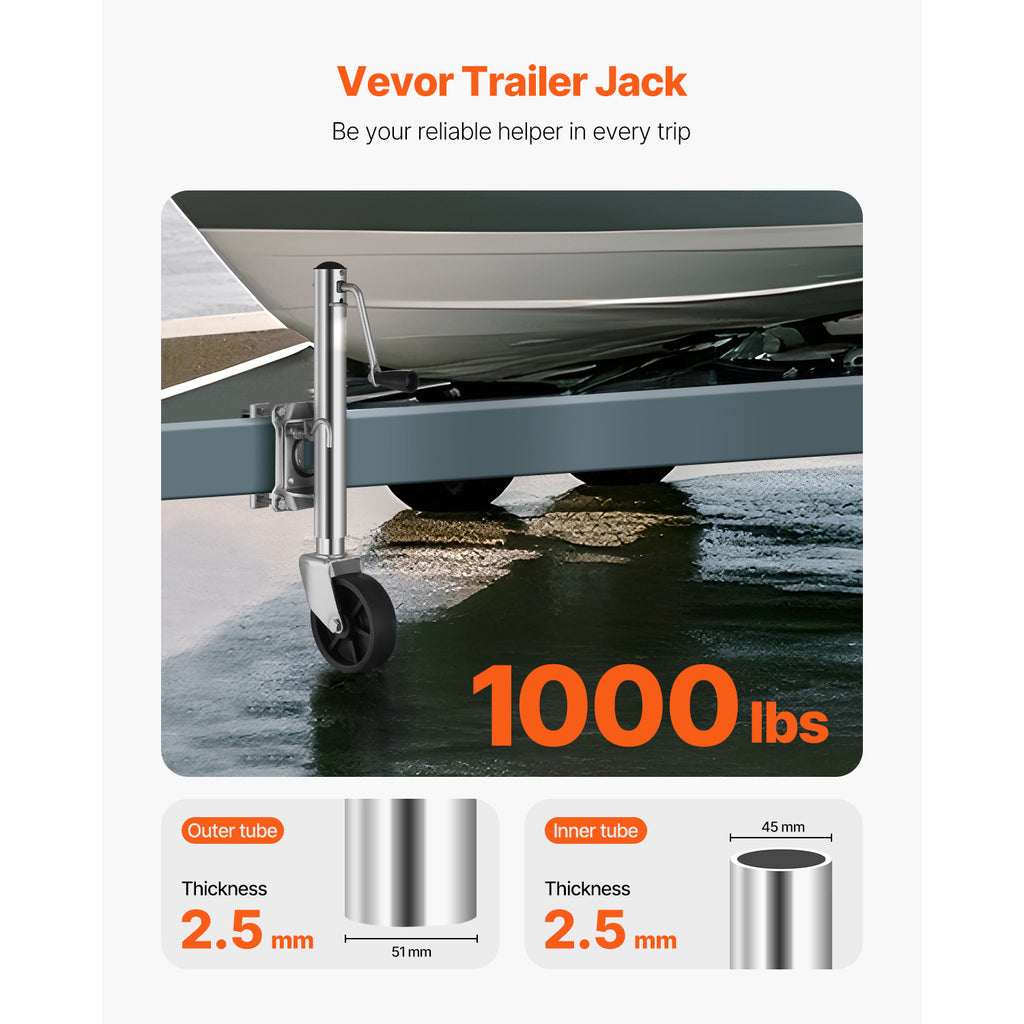 VEVOR Boat Trailer Crane Marine Heavy Duty Swivel Mount Tongue Crane 1000-2000 Lbs Load Capacity