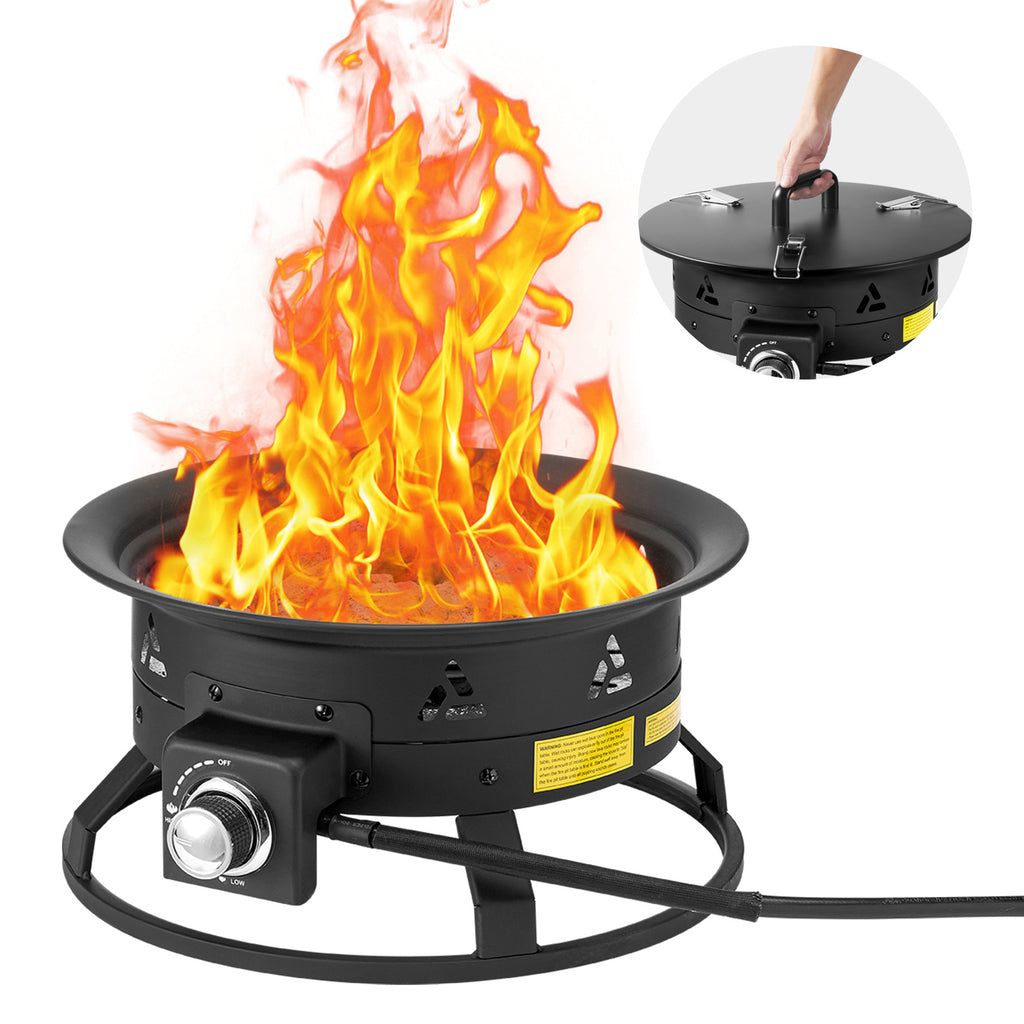 VEVOR Propane Fire Pit 19-Inch Outdoor Portable Gas Fire Pit Heater 58,000 BTU