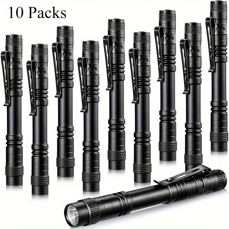 10pcs Mini Portable LED Pen Light, Ultra-Bright Handheld Flashlight, Pocket Flashlight for Camping & Outdoor Emergencies (AAA Batteries Not Included)