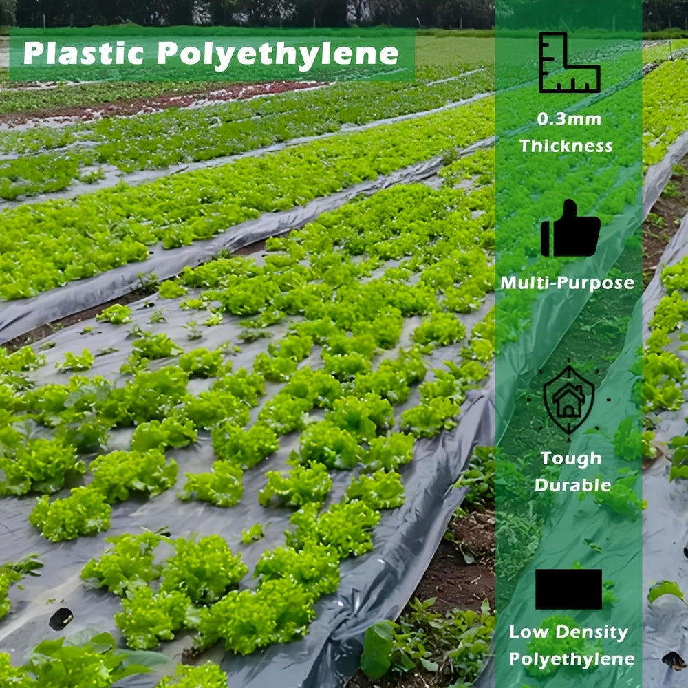 加厚黑色塑料膜 加厚黑色园艺地膜布 种菜种花免除草 保水保温促生长 家庭菜园必备 防草布抑草 阻隔杂草保湿 适用于果园农用园艺除草 提升农作物产量 种植神器 - 防晒防老化耐用款 耐磨抗撕裂 防水防潮垫地面保护膜 防尘防污 也可用于搬家装修仓储必备