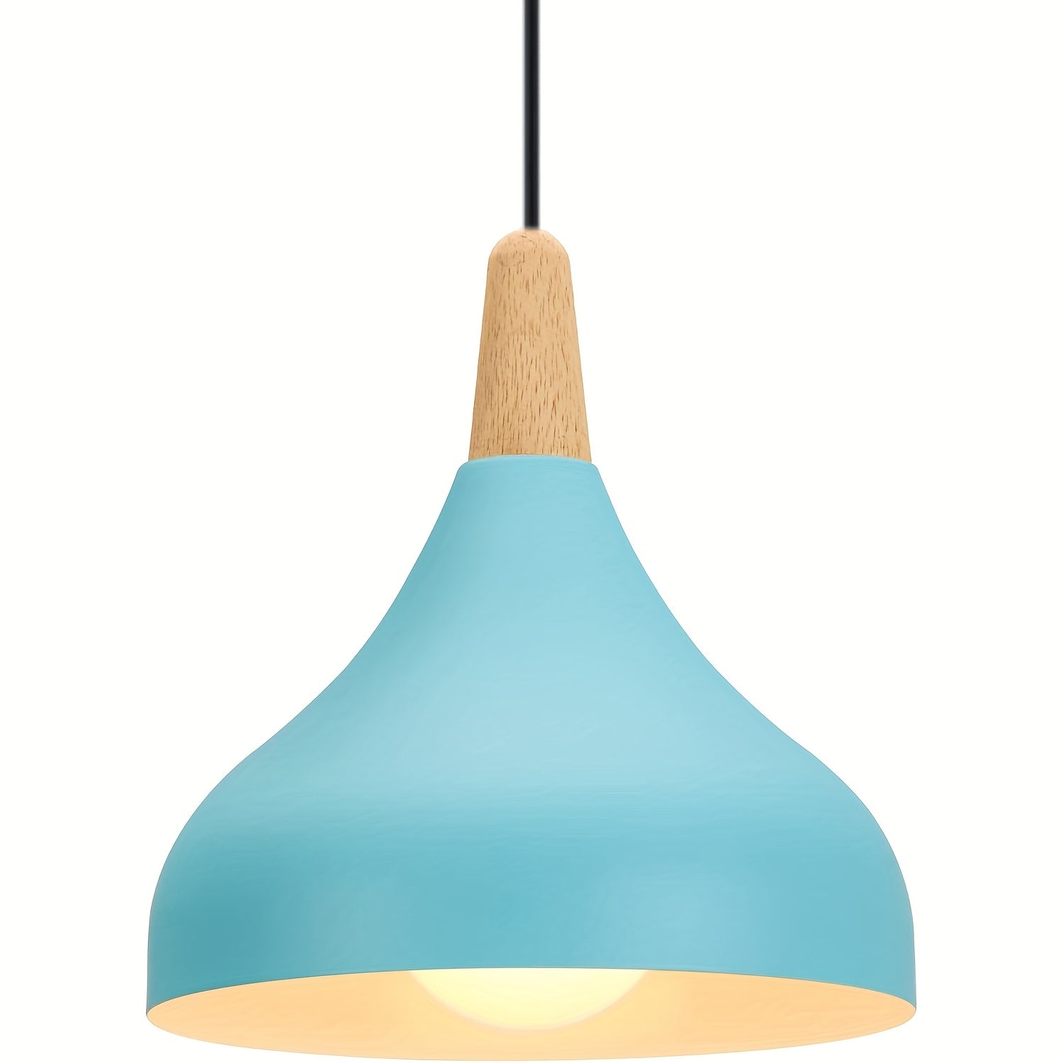 Pendant light vintage chandelier modern teardrop hat ceiling light metal wood pendant light suitable for bedroom, dining room, kitchen (bulb not included!!!)