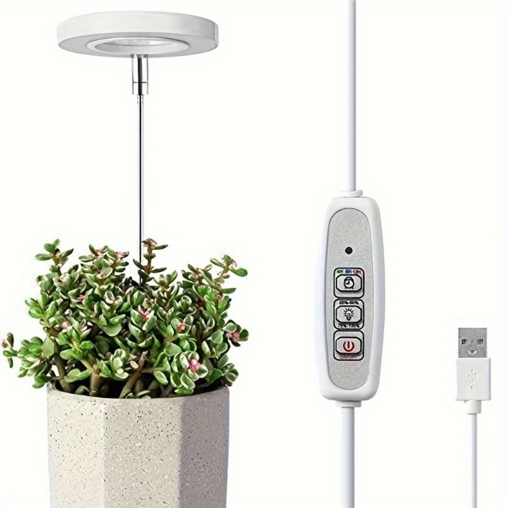 1个装 全光谱 LED 植物生长灯，适用于室内植物，高度可调节，带自动定时器和4种亮度级别可调光 - 低电压操作（低于36V）植物灯，适用于迷你盆景、香草、多肉植物、幼苗