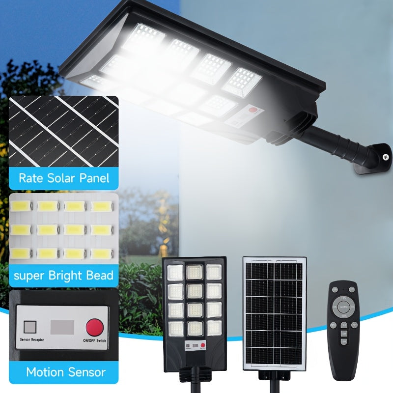 Outdoor Courtyard Solar Wall Light Street Light Waterproof, Solar Street Light Remote Control, Solar Flood Light Motion Sensor Courtyard Lighting, Deck Light, Garden Light Solar Parking Lot Light