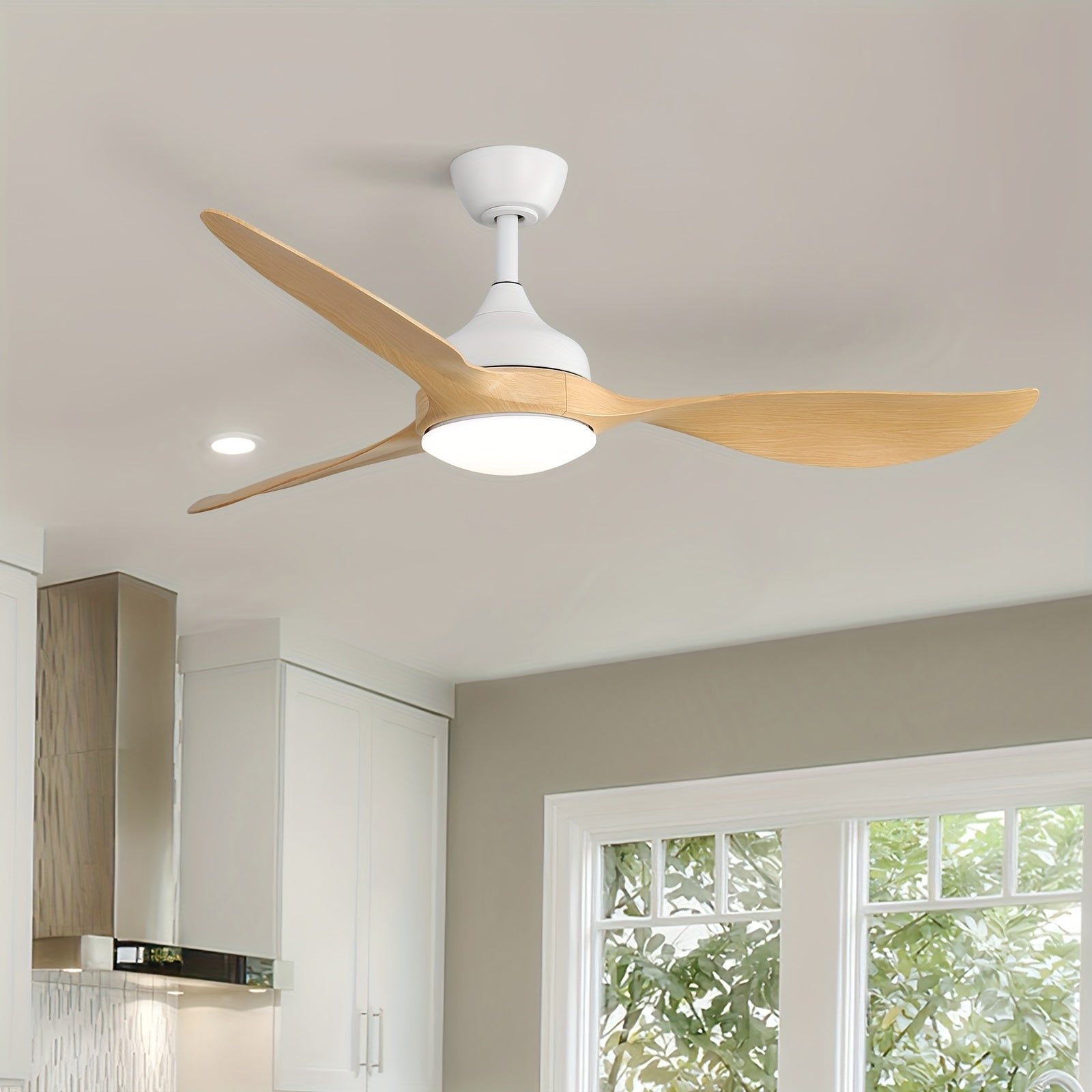 Sofucor Newest 56 Inch Smart Ceiling Fan, 22W LED Light & 3 ABS Blades, Indoor & Outdoor Use, Reversible DC Motor & Remote, Ideal for Living Room, Patio & Dining Room