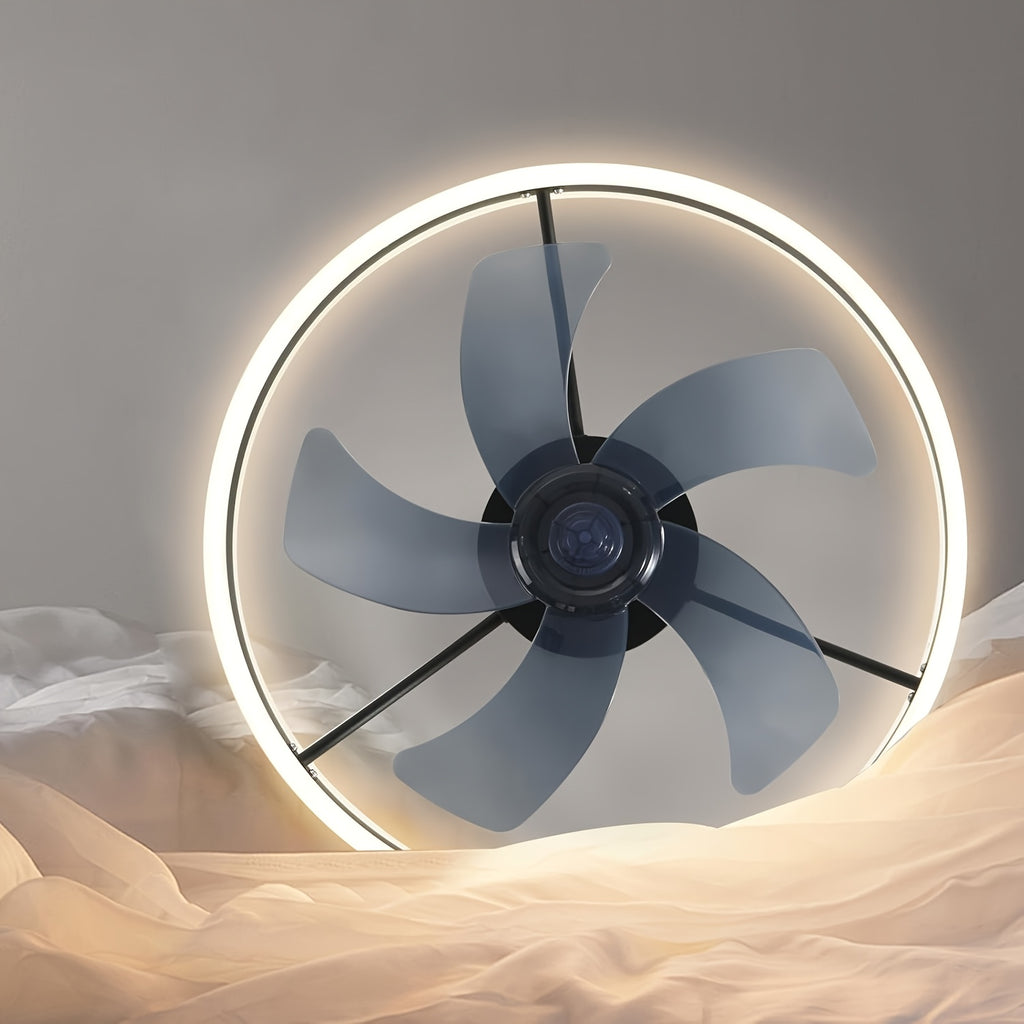Remote Control Ceiling Fan with Light, 19.7 Inch Slim Flush Mount Fan, 3000-6000K Dimmable Modern Recessed LED Light, 6 Speed Levels, Black Ceiling Fan Lamp, Ideal for Bedroom Kids Room Living Room (Black)