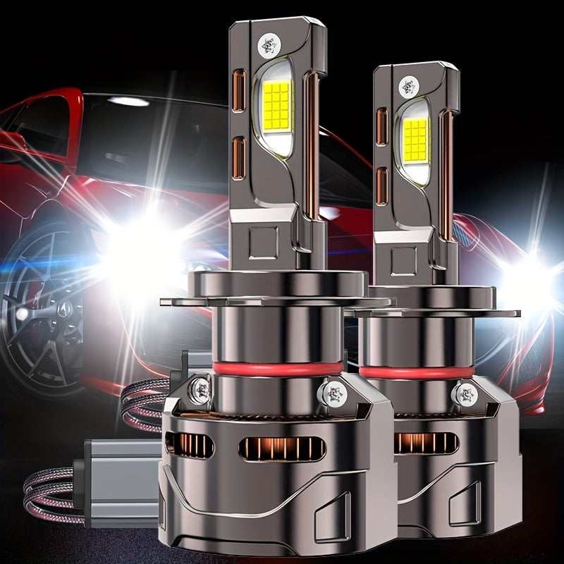 2 S&D LED Car Headlight Bulbs, Compatible with H4/9003/HB2 H7 H8 H9 H11, 7500K, Error-Free Canbus, Aluminum, 12V/24V High Brightness 950% Super Bright, Suitable for Smart Driving, Plug-and-Play, for Motor Vehicles