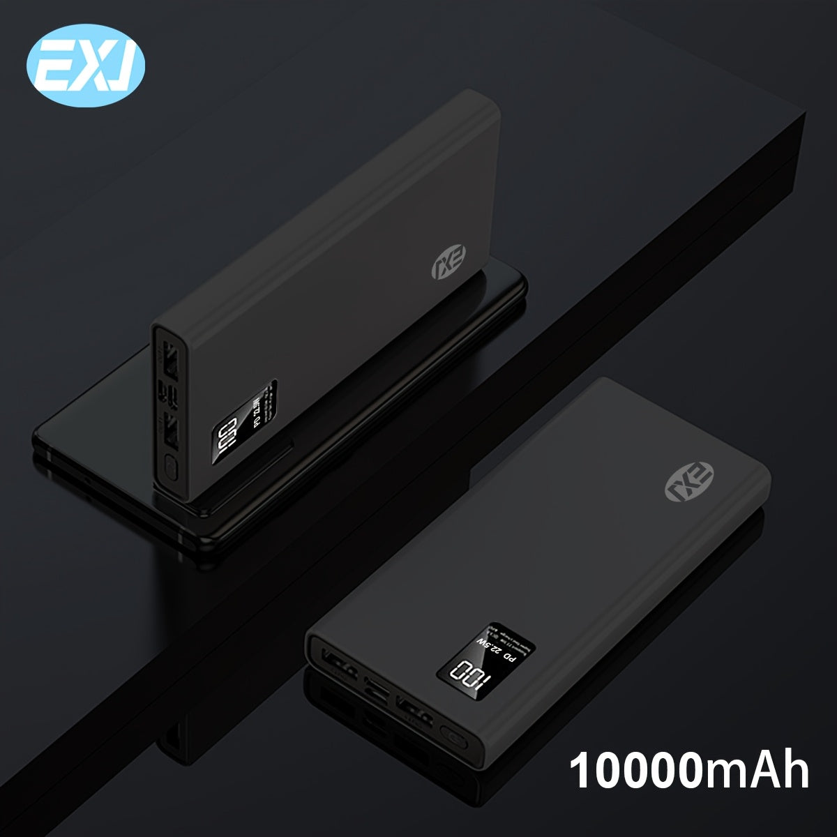 EXJ 22.5W Fast Charging Power Bank 10000/20000mAh LED Digital Display Dual USB Type-C Safe Lithium Polymer Battery Portable Charger Compatible with iPhone & Android Travel & Daily Use