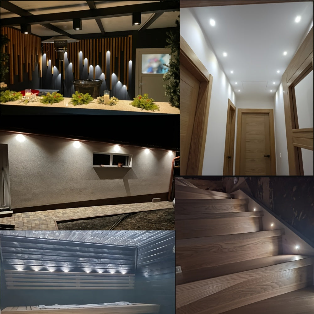 9-pack 1W mini cabinet spotlight, 15mm recessed LED downlight, DC12V ceiling downlight, indoor stair spotlight, dimmable ambiance spotlight, KTV party hallway lighting