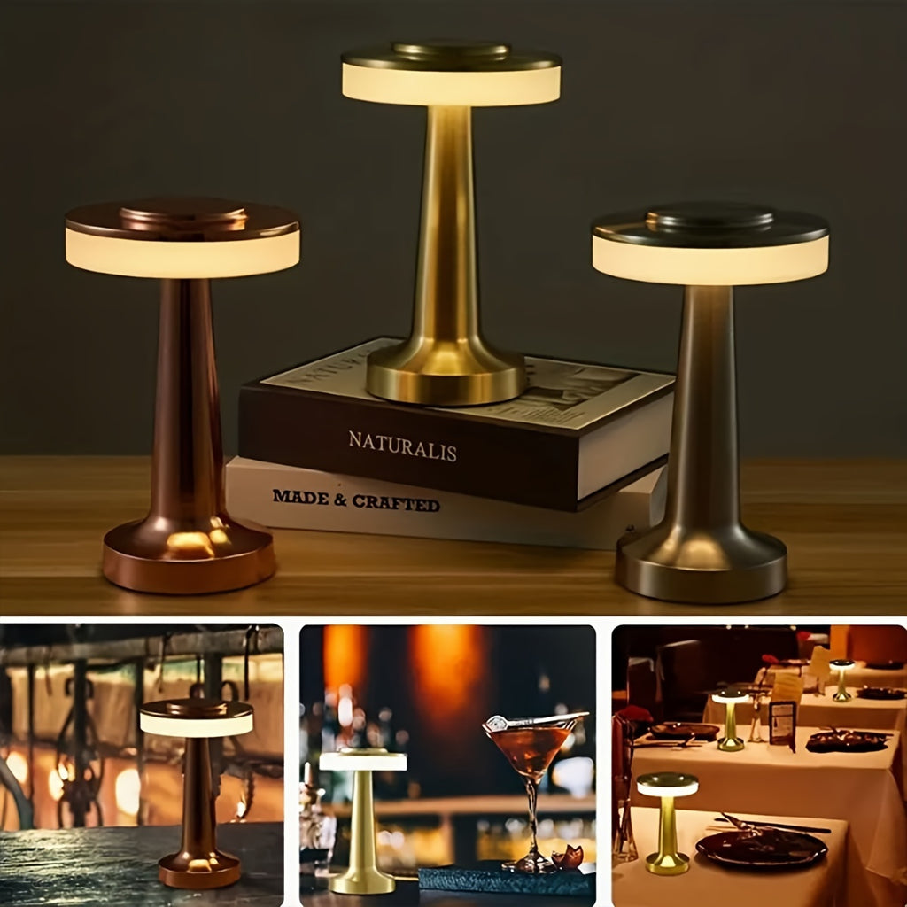 1 piece touch LED rechargeable table lamp, creative restaurant hotel bar coffee table light, indoor outdoor small night light, living room decorative table lamp