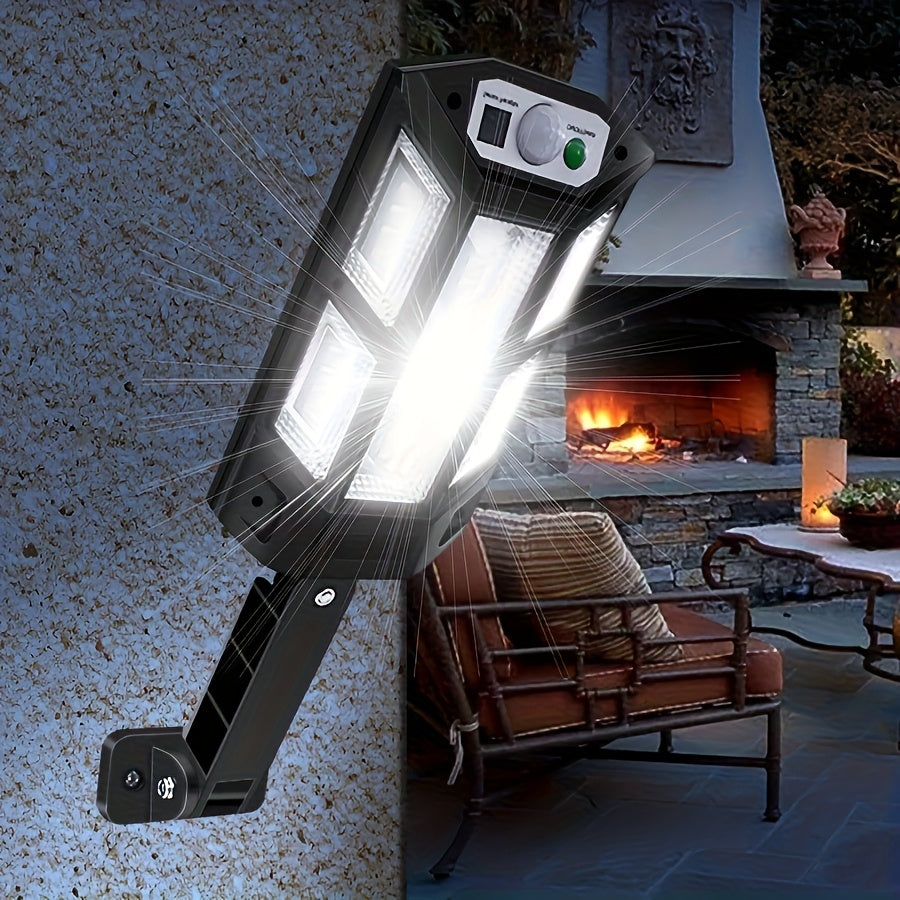 1 Pack 43 High-Power LED Solar Light, Commercial Street & Area Lighting, Outdoor LED Wall Light, 3-Mode Sensor Street Light, Exterior Wall Light with Remote Control, Solar Charging Security Light for Garden, Courtyard, Pathway
