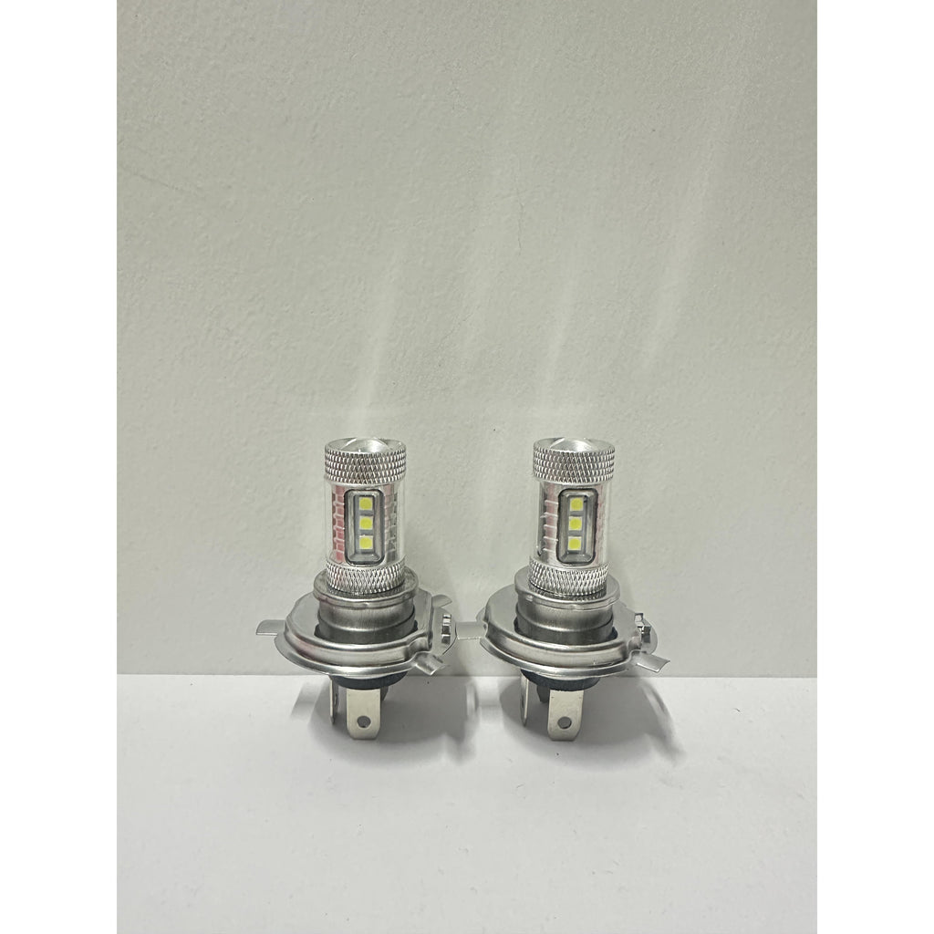 2-Pack H4 Super White LED Headlight Bulbs 6000-6500K 80W 12V-24V, Vehicle Lighting Upgrade, Stylish LED Design, Bright LED Light Output, No Battery Included
