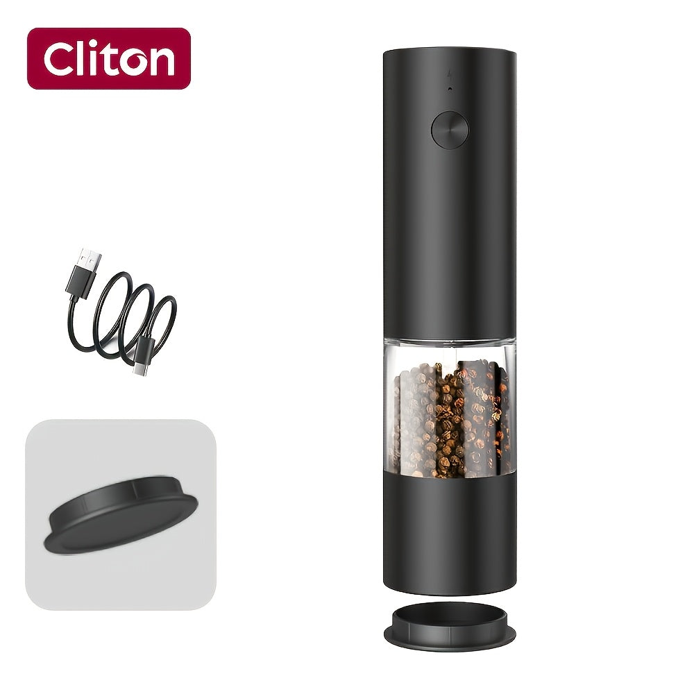 Electric Salt and Pepper Grinder, Automatic Battery-Operated Pepper Mill, Adjustable Coarseness, Easy Refill, Upgraded Large Capacity with LED Light, One-handed Operation, Perfect for Kitchen, Dining Table and Gifting