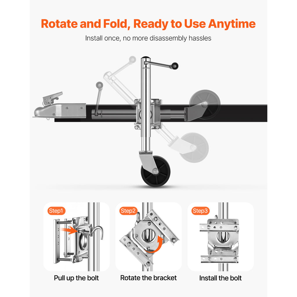VEVOR Boat Trailer Crane Marine Heavy Duty Swivel Mount Tongue Crane 1000-2000 Lbs Load Capacity