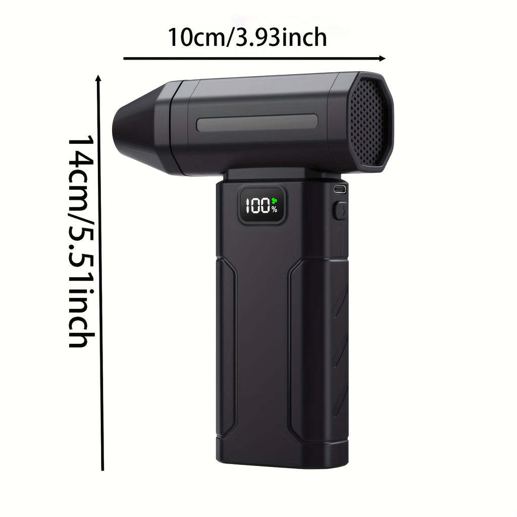 5200mAh Large Capacity Handheld Portable Fan, Personal Cooling Fan, Rechargeable with LED Light, Multi-use for Snow Removal, Keyboard Dust Cleaning, Cooling, Air Drying, Leaf Blowing, Essential for Outdoor