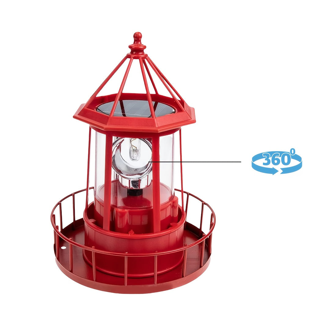 Solar Lighthouse, Solar Beacon Tower with Rotating Light Source, Outdoor Garden Landscape, Courtyard Light, Solar Lighthouse Statue Light Perfect for Outdoor Garden Paths and Patios