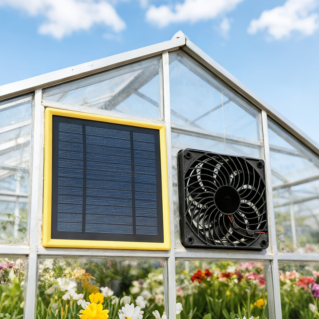 1PC Solar Panel & Portable Cooling Fan, Solar Ventilation Exhaust Fan Kit for Outdoor Air Circulation, Suitable for Greenhouse, Chicken Coop, Shed, Pet House and More, Battery-Free Operation